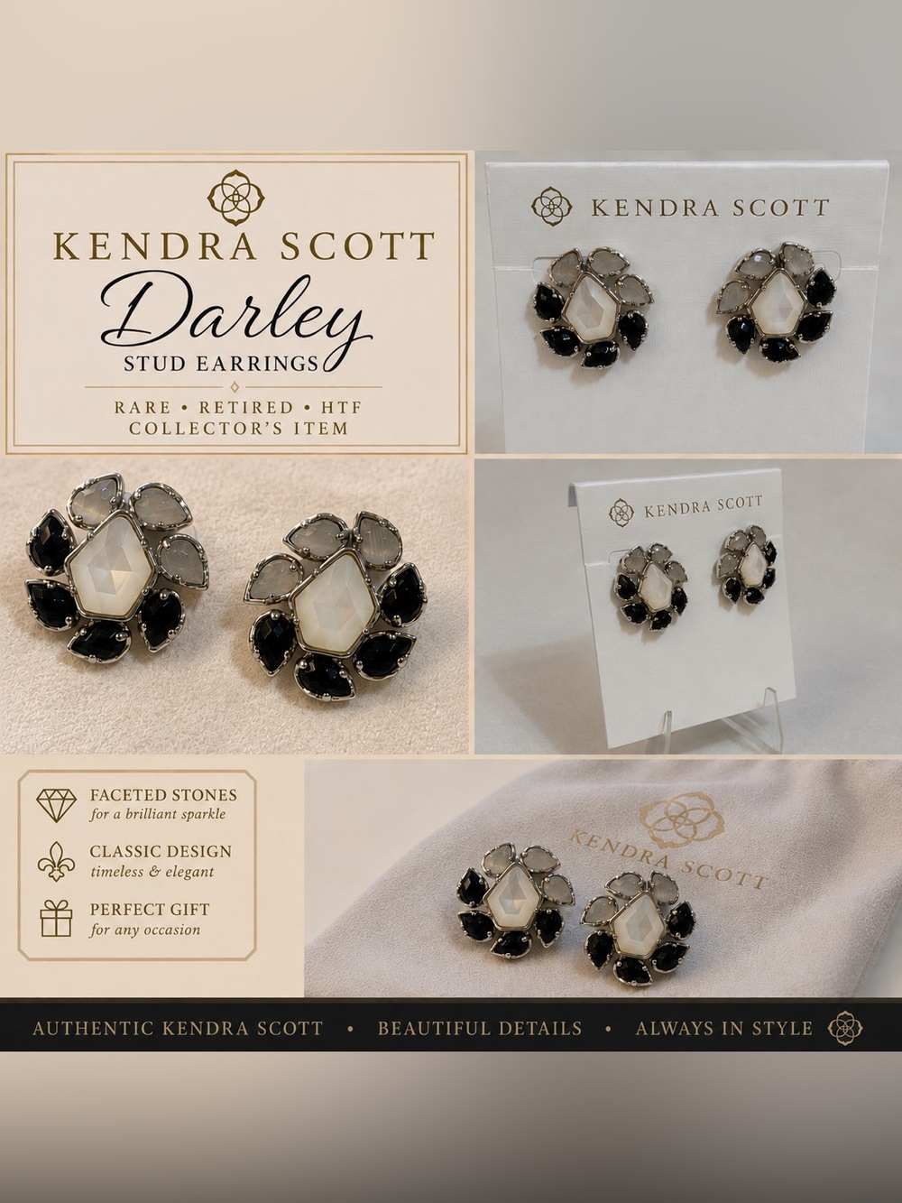 Kendra Scott Darley Custom Stud Earrings – Retired / HTF